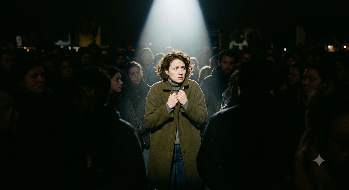 Woman in a candid, vulnerable moment